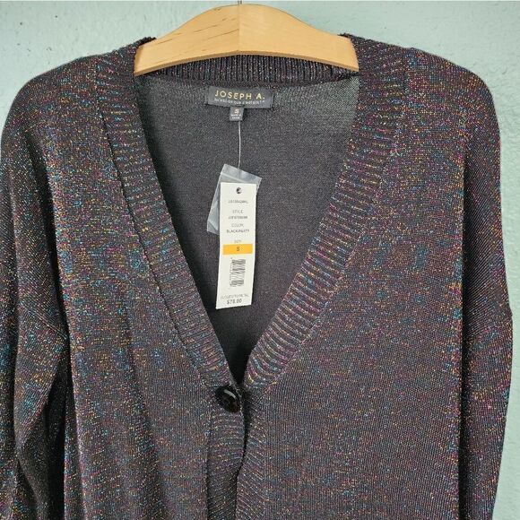 Joseph A multicolored metallic parade luxecore button front cardigan - Picture 3 of 13